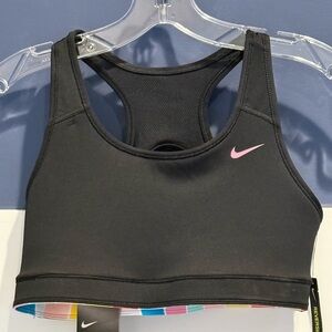 Nike Multicolor Striped and Reversible to Black Youth Sports Bra Size XL NWT